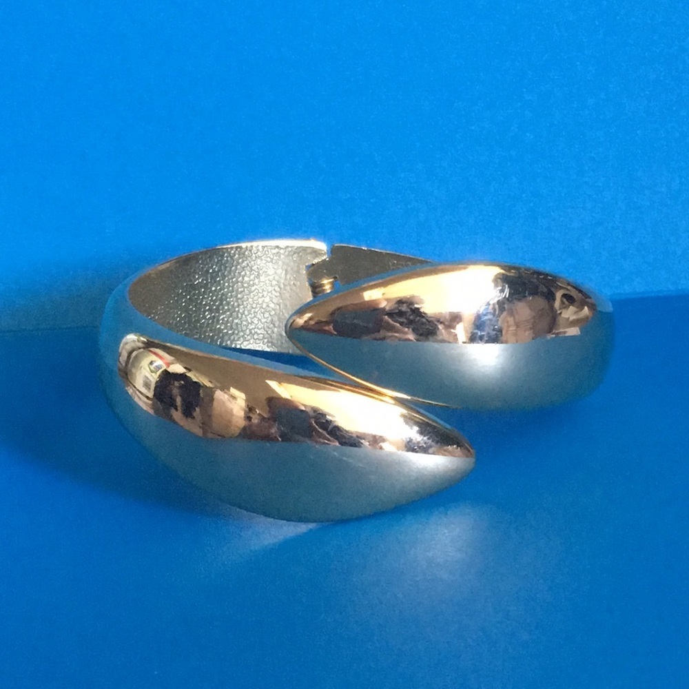 Ladies’ Spring-action Gold-tone Cuff Bracelet